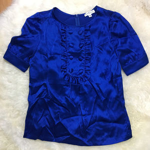 Myth and Ritual Blue 100% Silk Blouse NYC Boutique